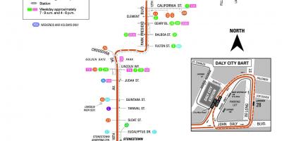 San Francisco buss 28 rutt karta