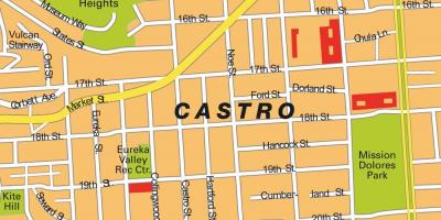 Karta över castro district i San Francisco