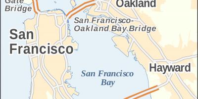 Karta över San Francisco och golden gate-bron