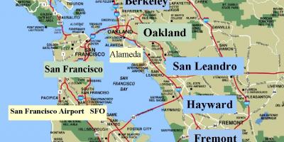 Karta över San Francisco-området i kalifornien