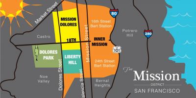 Karta över mission district i San Francisco