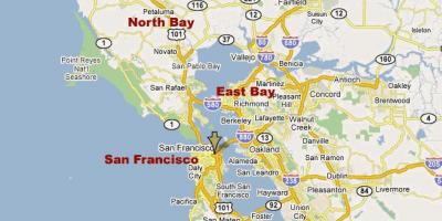 Karta över south bay i norra kalifornien