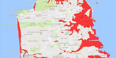 San Francisco områden för att undvika karta