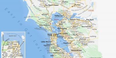 San Francisco bay area i kalifornien karta