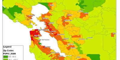Karta över San Francisco befolkningen