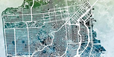 Karta över San Francisco city art