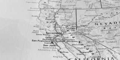 Svart och vit karta över San Francisco