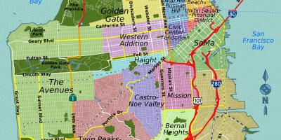 Street karta över San Francisco i kalifornien