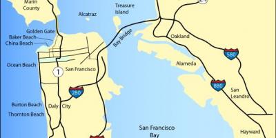 Karta över San Francisco stränder