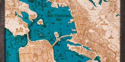 Karta över San Francisco trä