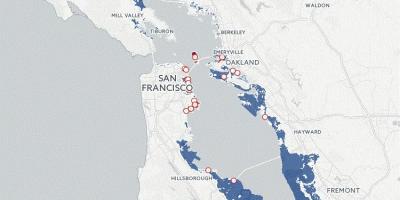 Karta över San Francisco översvämning