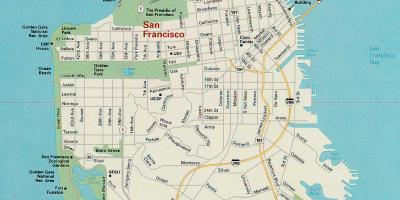 Karta över San Franciscos främsta sevärdheter