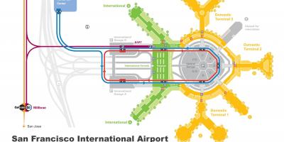 San Francisco flygplats hyrbil karta