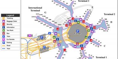 San francisco internationell flygplats karta