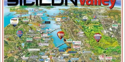 Silicon valley-området karta