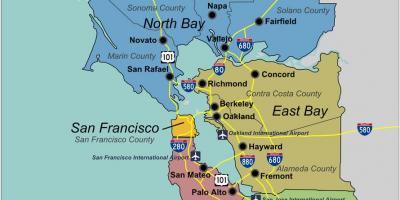 Karta över south San Francisco bay area