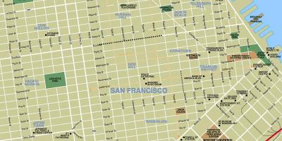 Karta över centrala San Francisco, ca