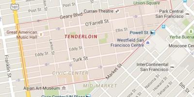 I The tenderloin i San Francisco karta