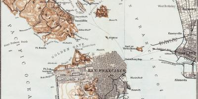Karta över vintage San Francisco 