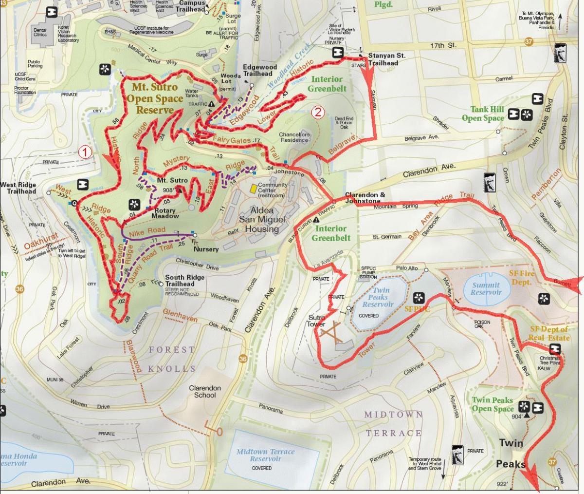 Karta över bay area cykelvägar