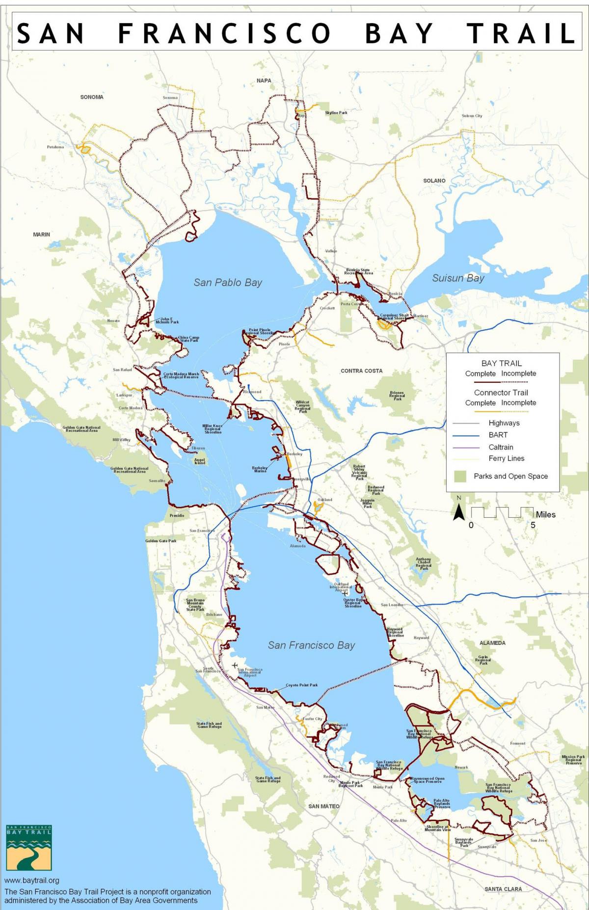 San Francisco bay trail karta