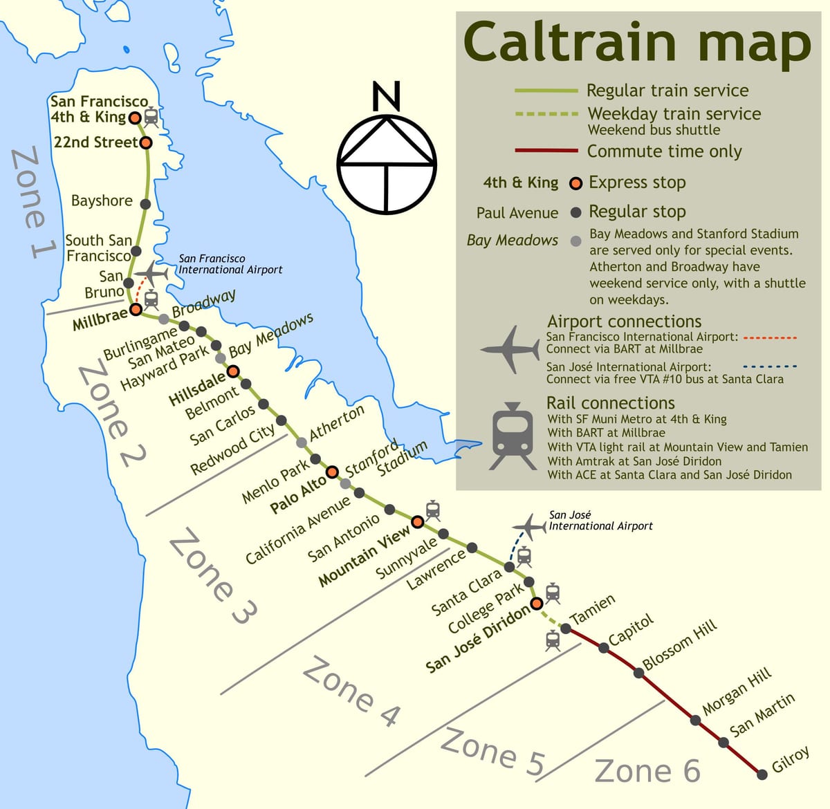 caltrain stannar karta