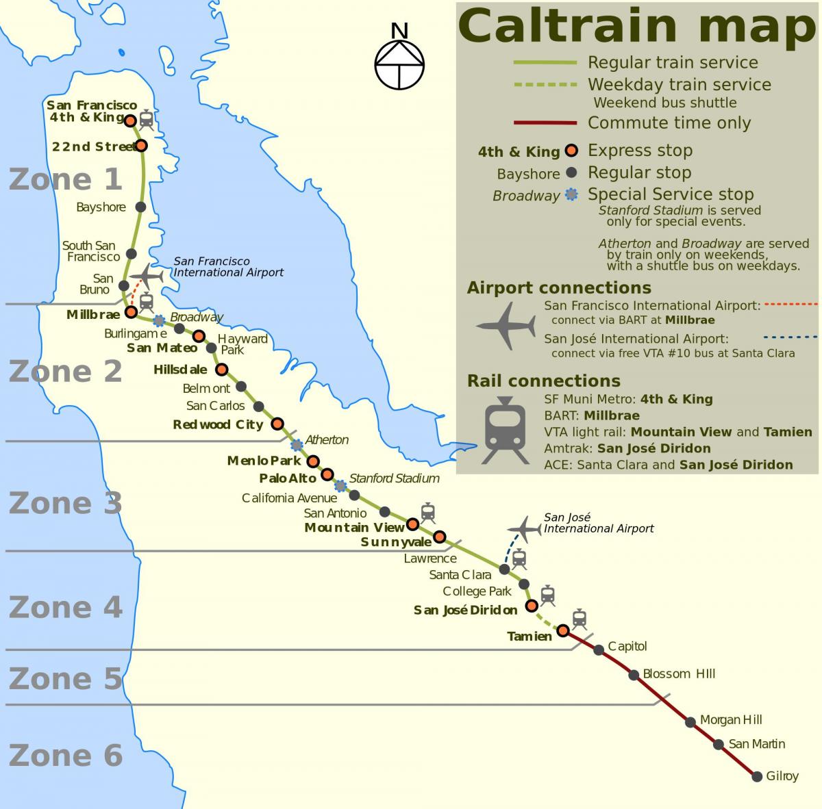 San Francisco caltrain karta