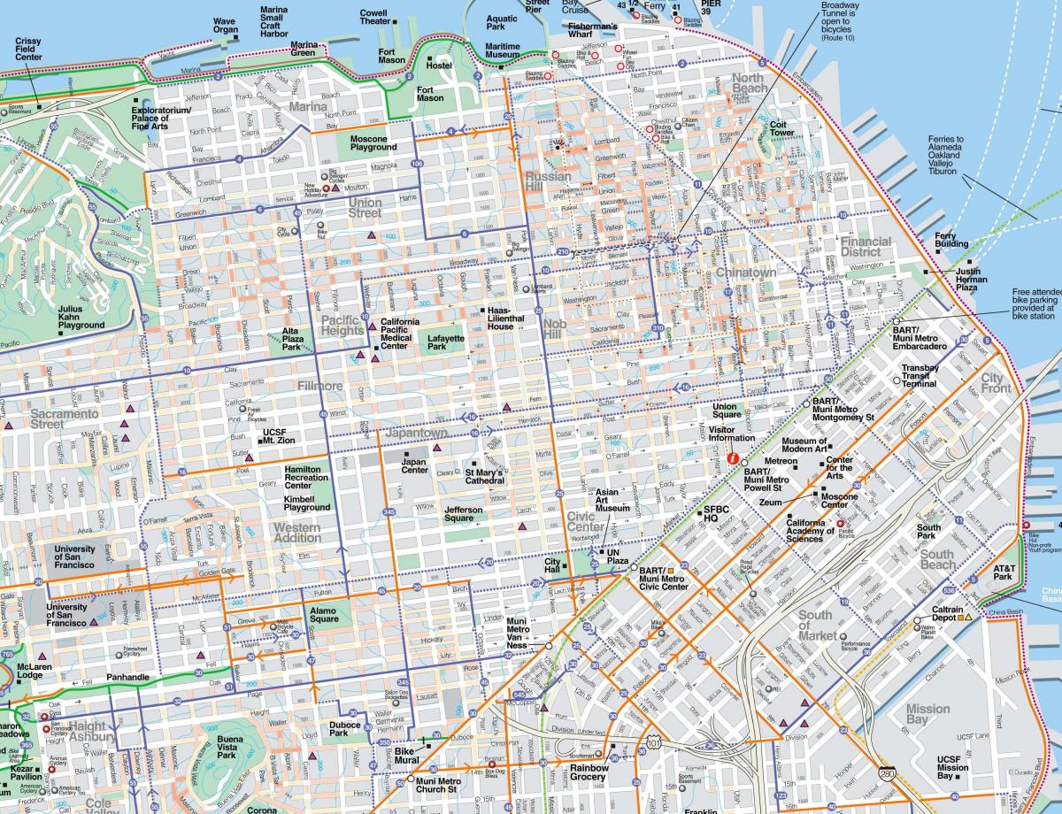 Karta över detaljerade San Francisco