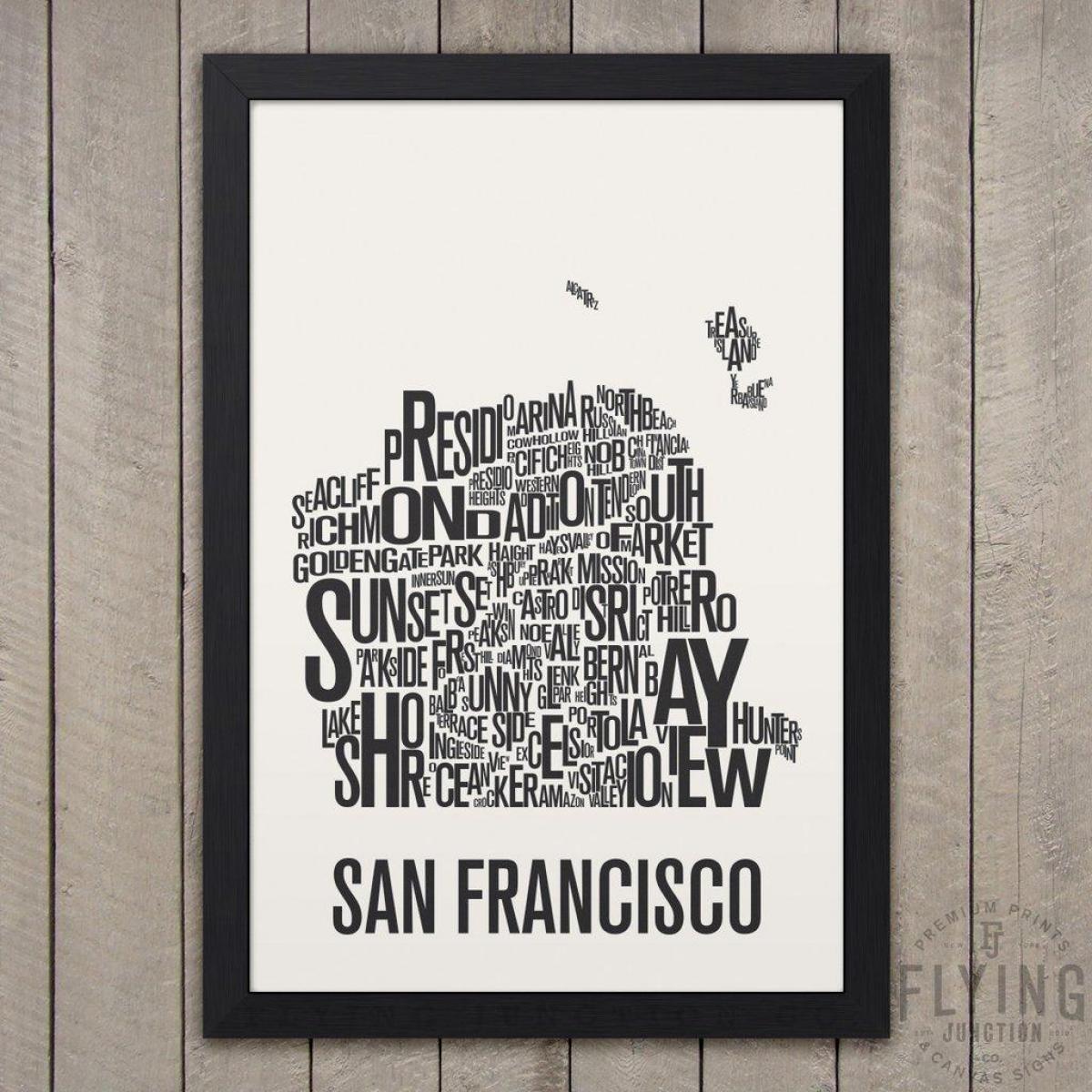 San Francisco typografi karta
