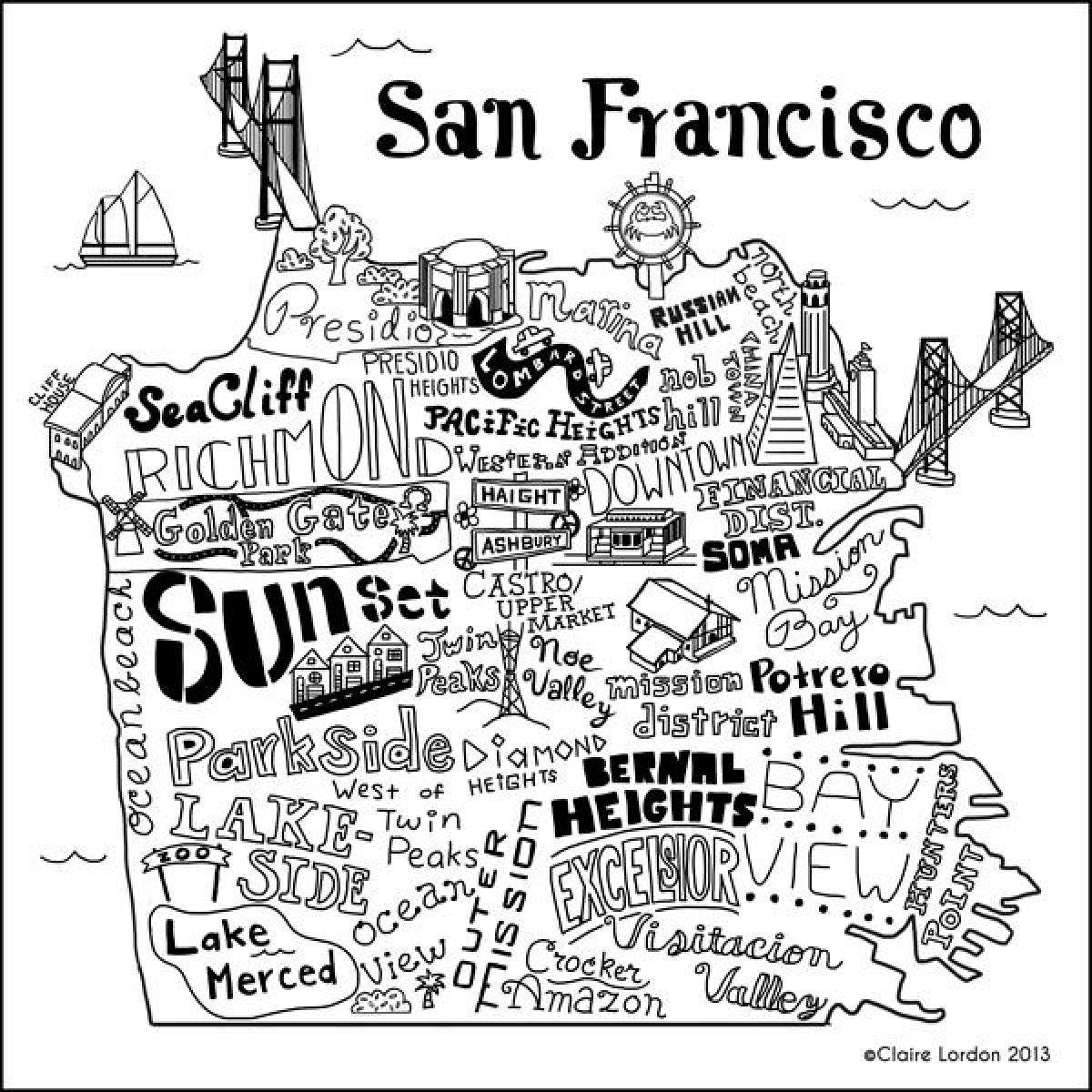 Karta över butiken San Francisco