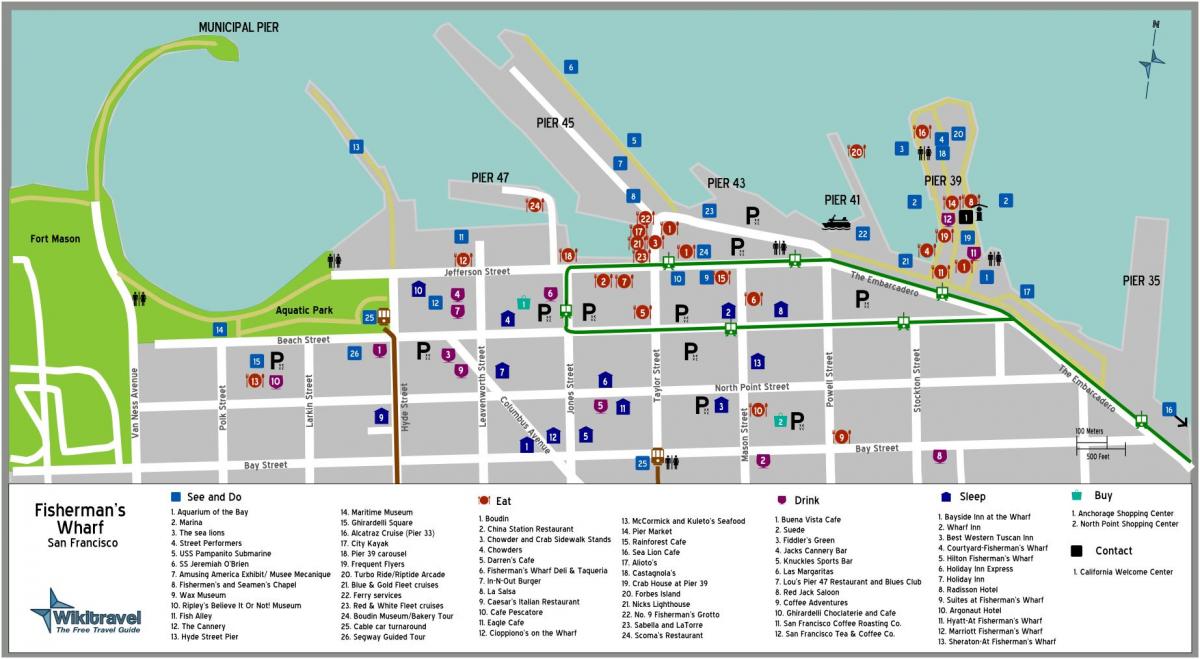 karta över San Francisco fisherman ' s wharf