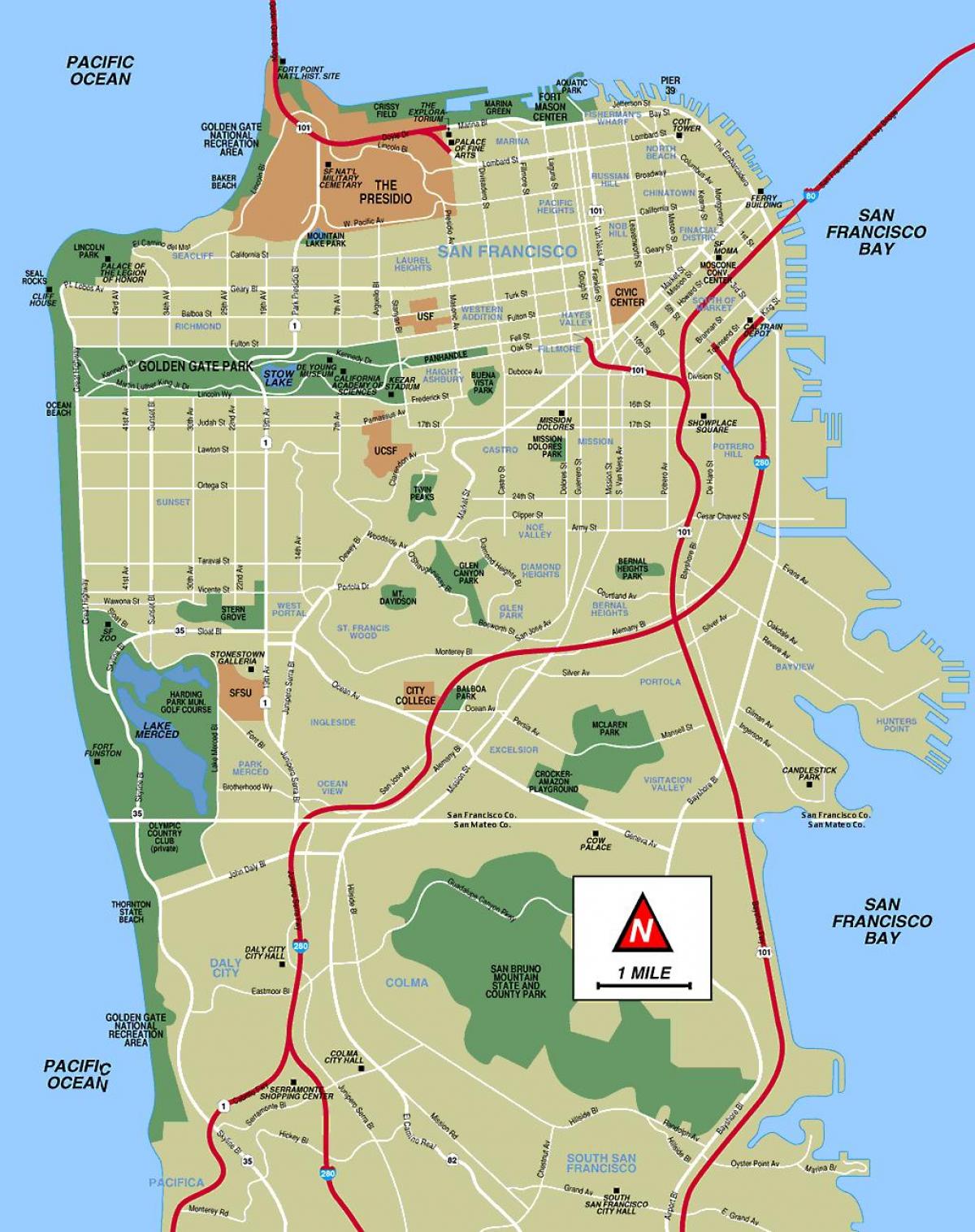 karta till San Francisco