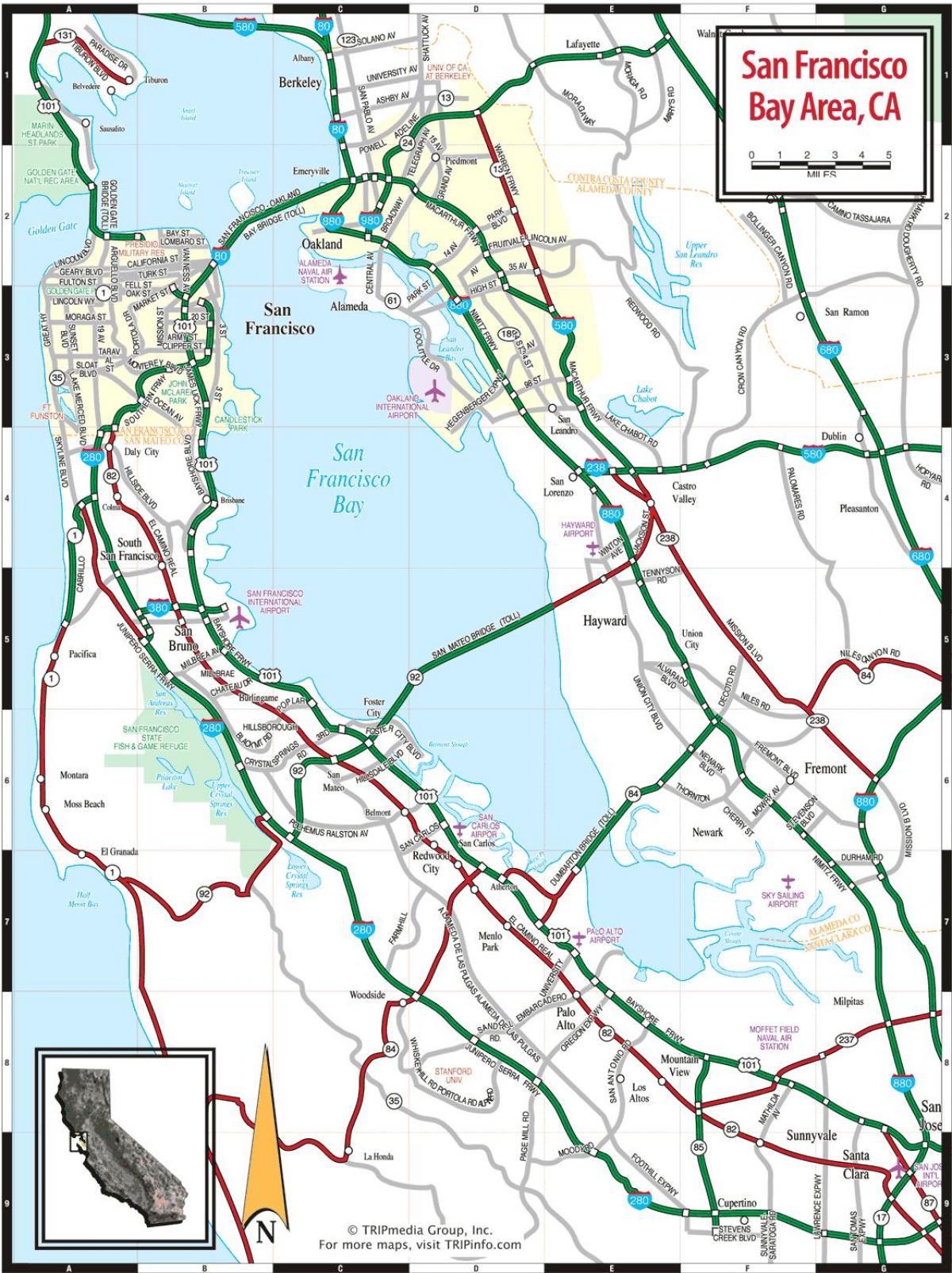 karta över San Francisco bay area