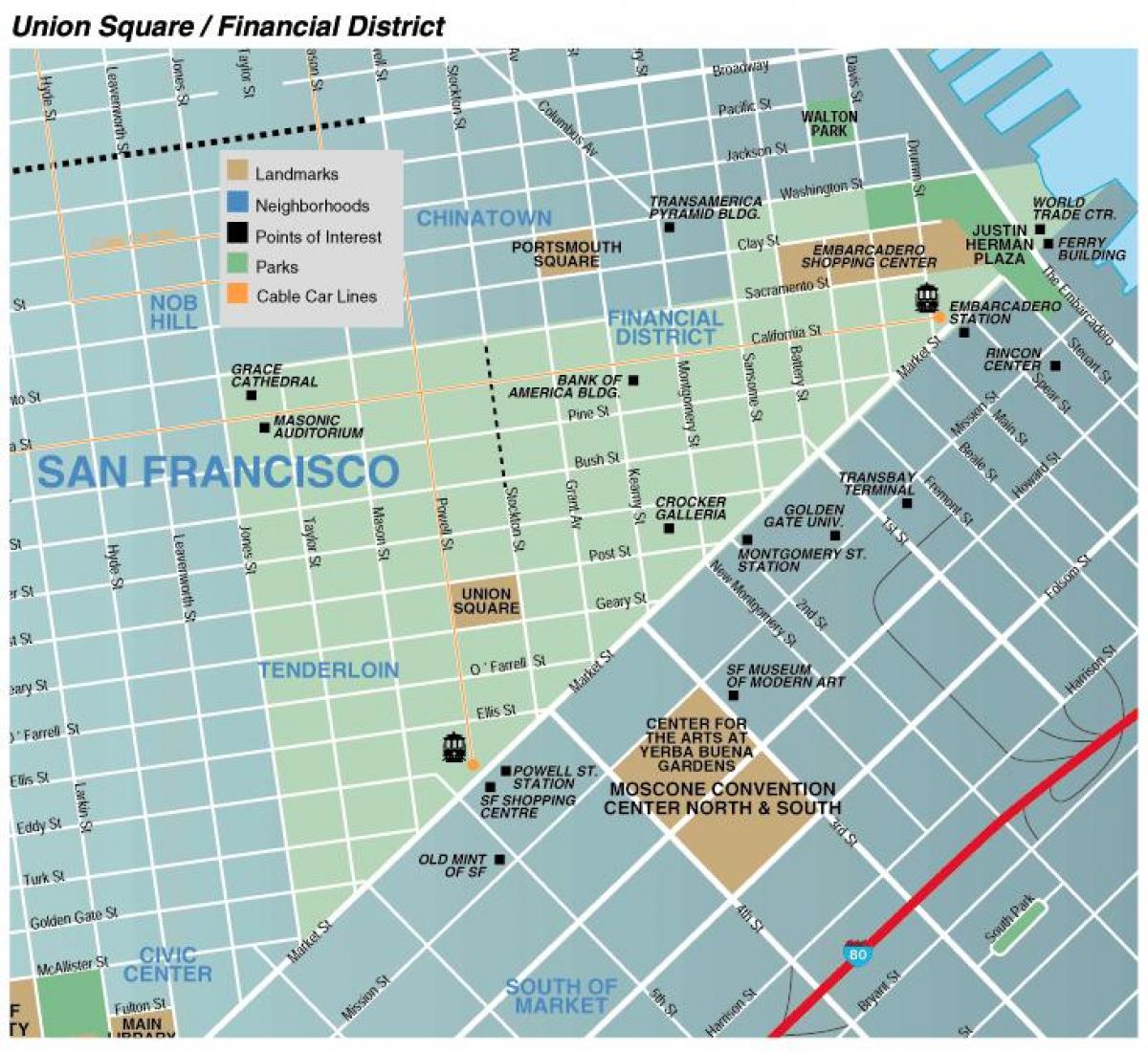 Karta över union square San Francisco