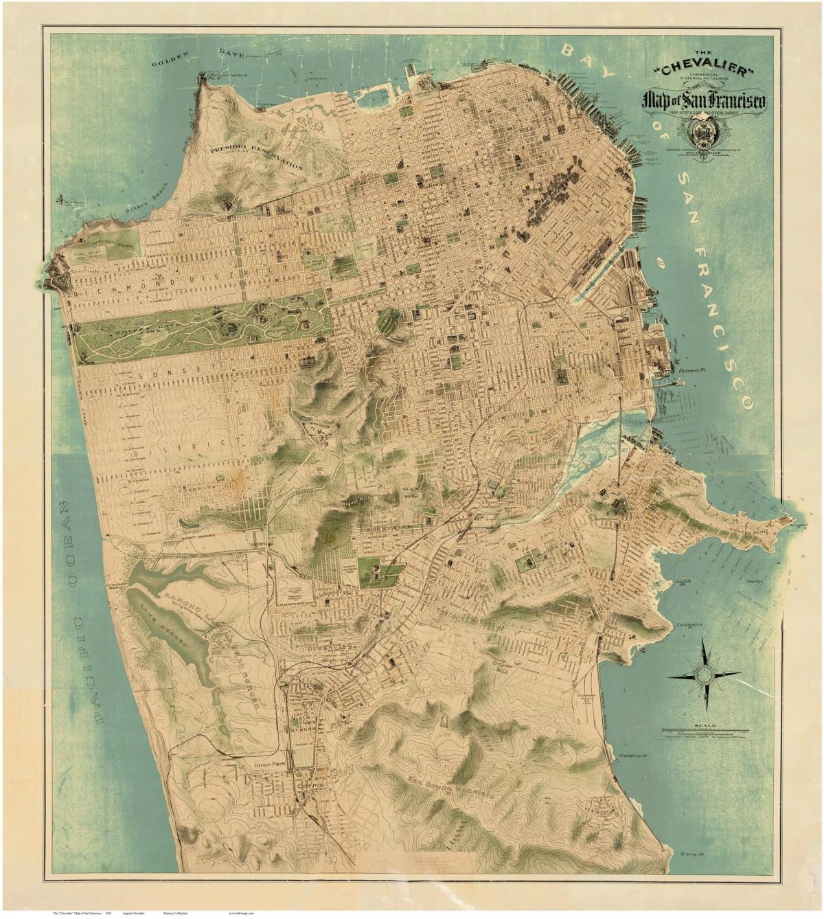 Karta över gamla San Francisco 