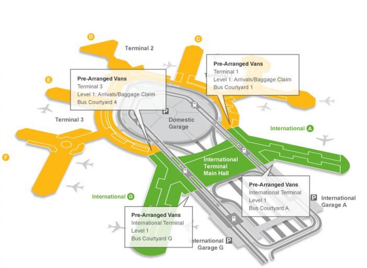 Karta över San Francisco airport bagageutlämningen