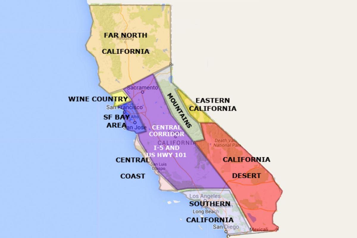 San Francisco i kalifornien på karta