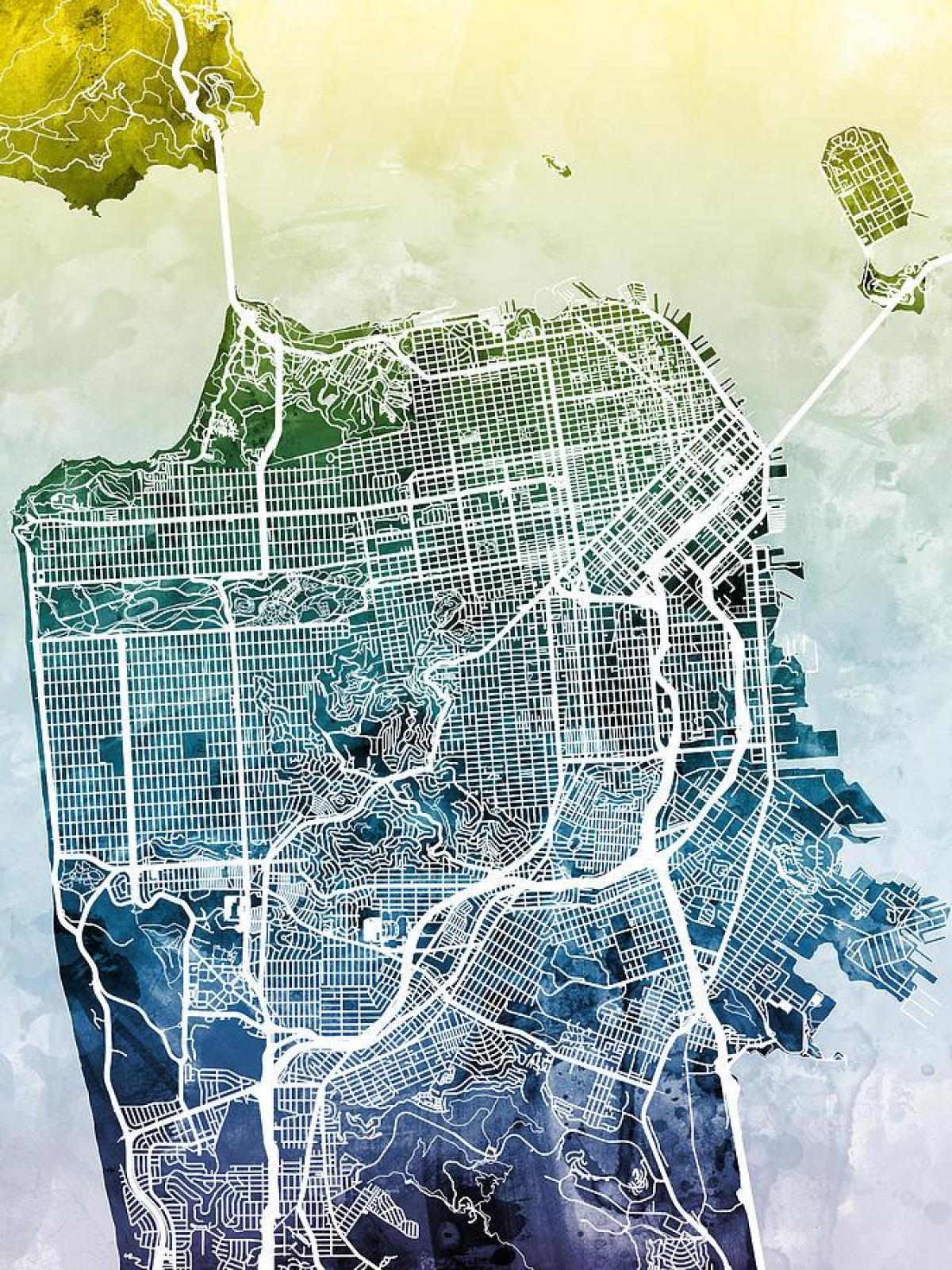 Karta över San Francisco city art