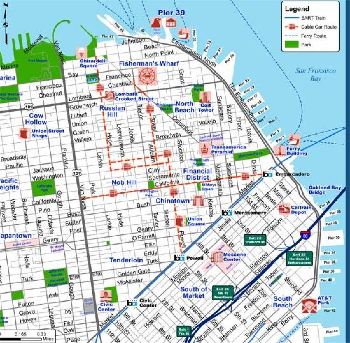 Karta över San Francisco city street