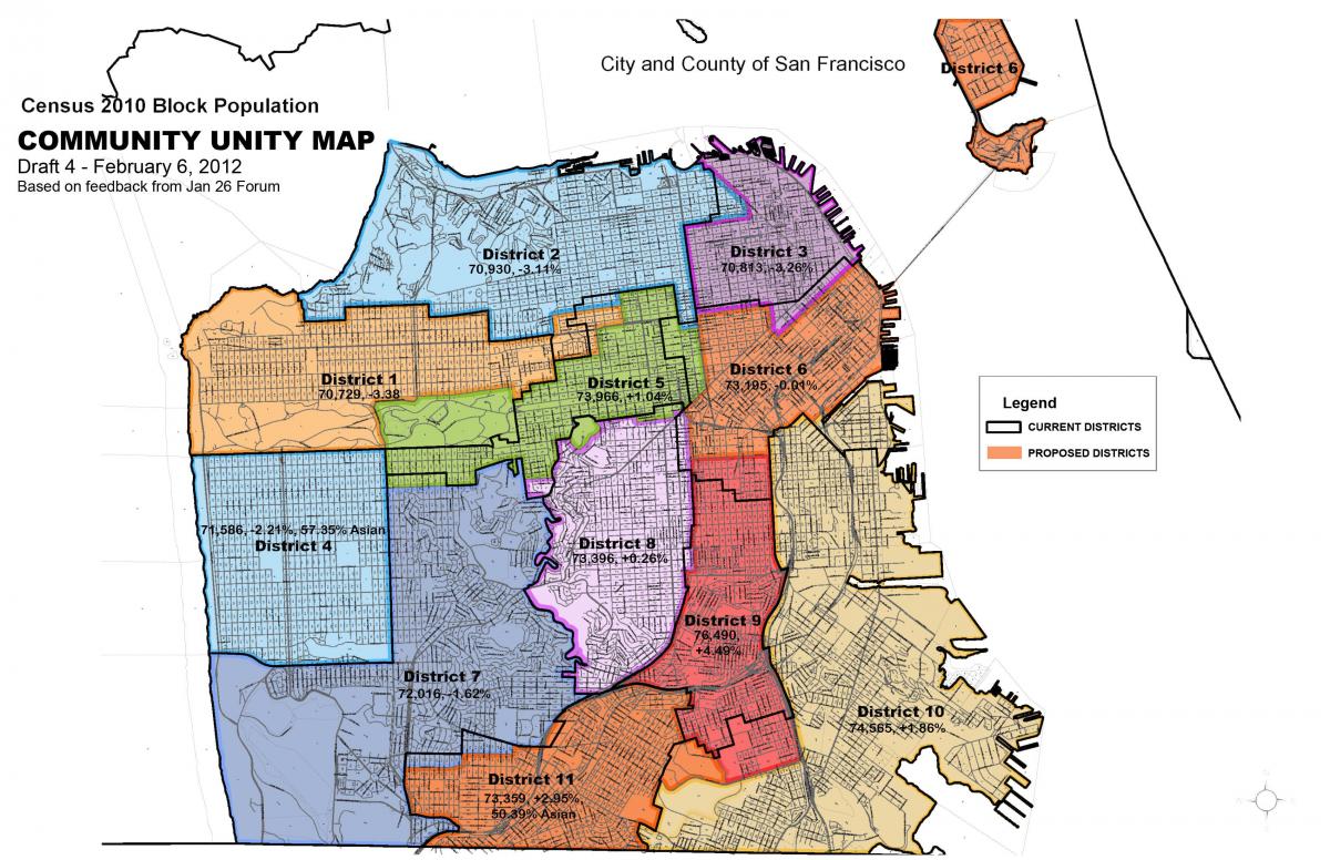 Karta över San Francisco-distriktet