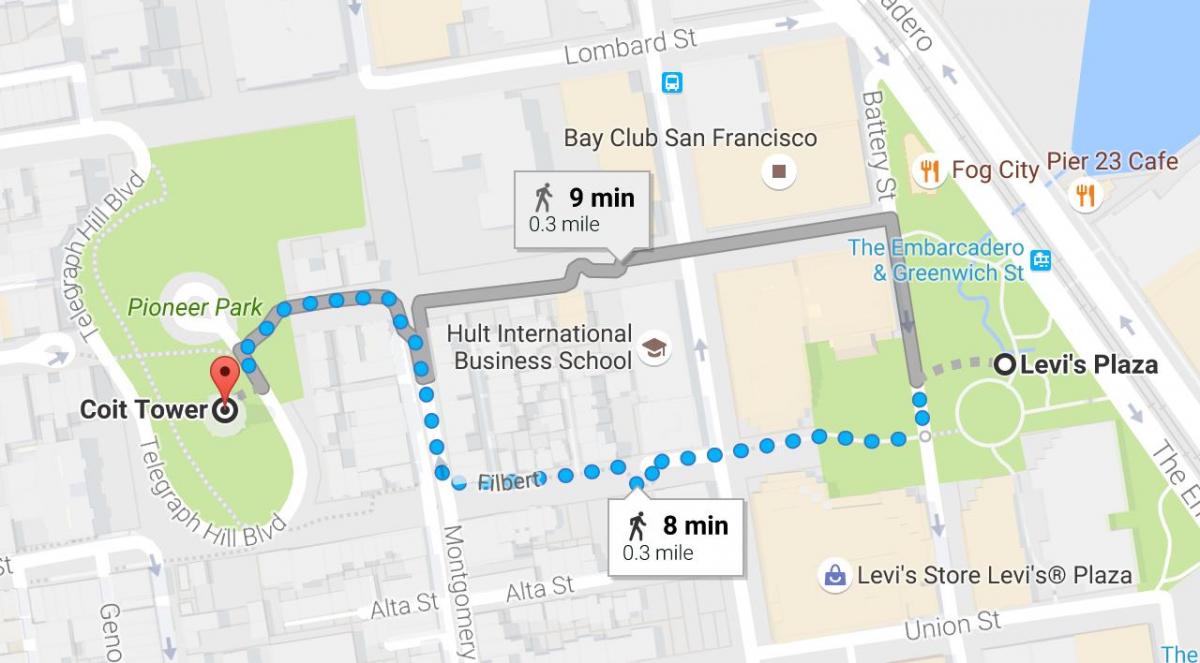 Karta över San Francisco egen guidad rundvandring