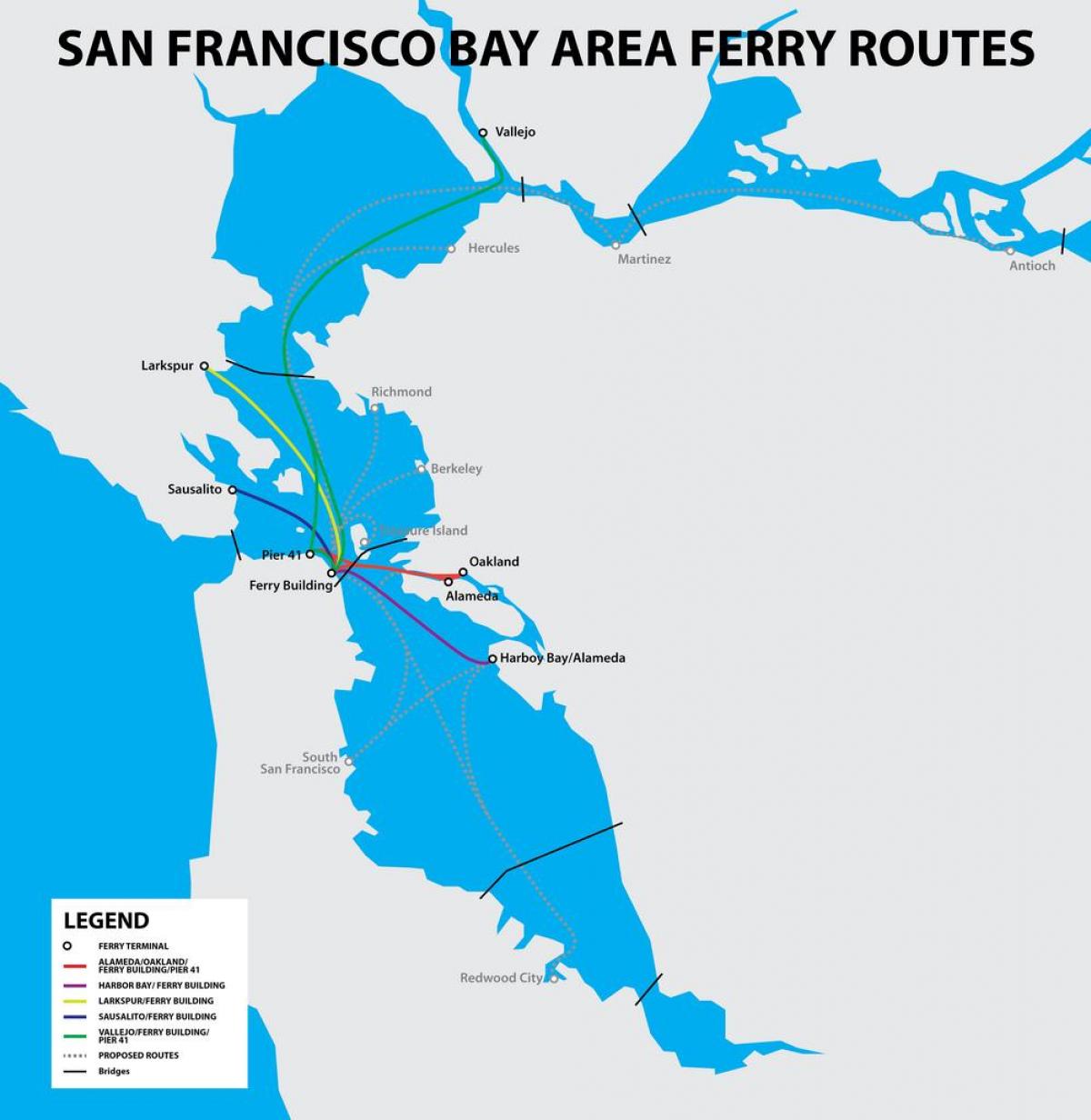 San Francisco bay ferry karta