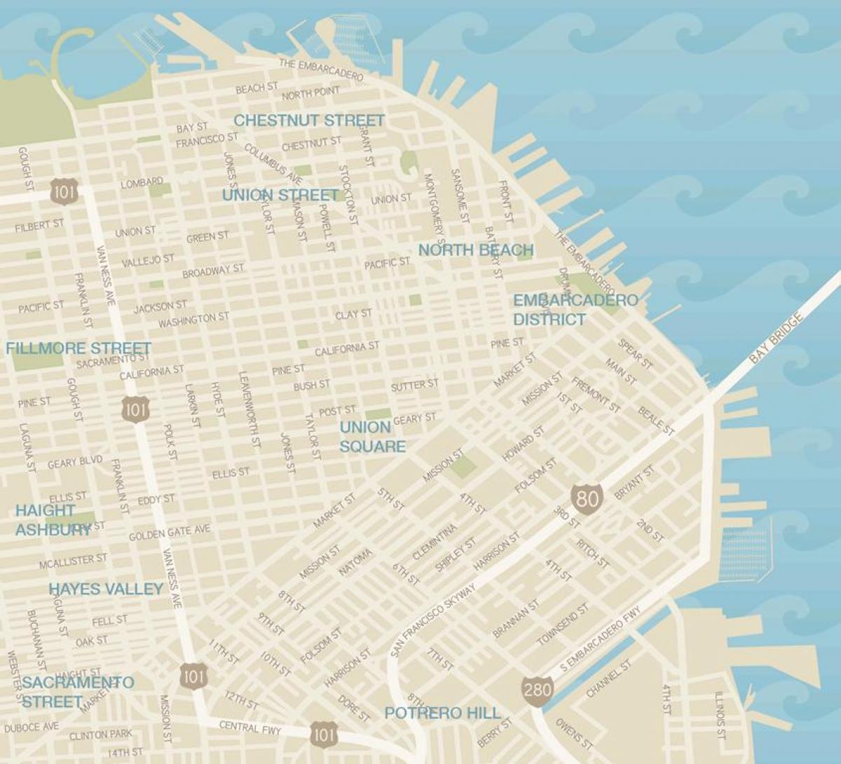 Karta över San Francisco garment district