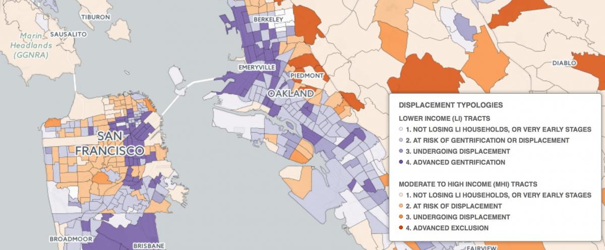 Karta över San Francisco gentrifiering