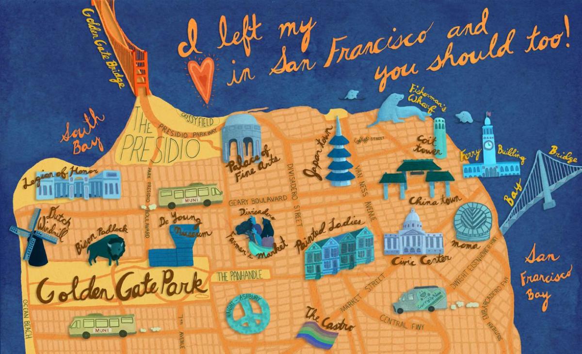 Karta över San Francisco illustration