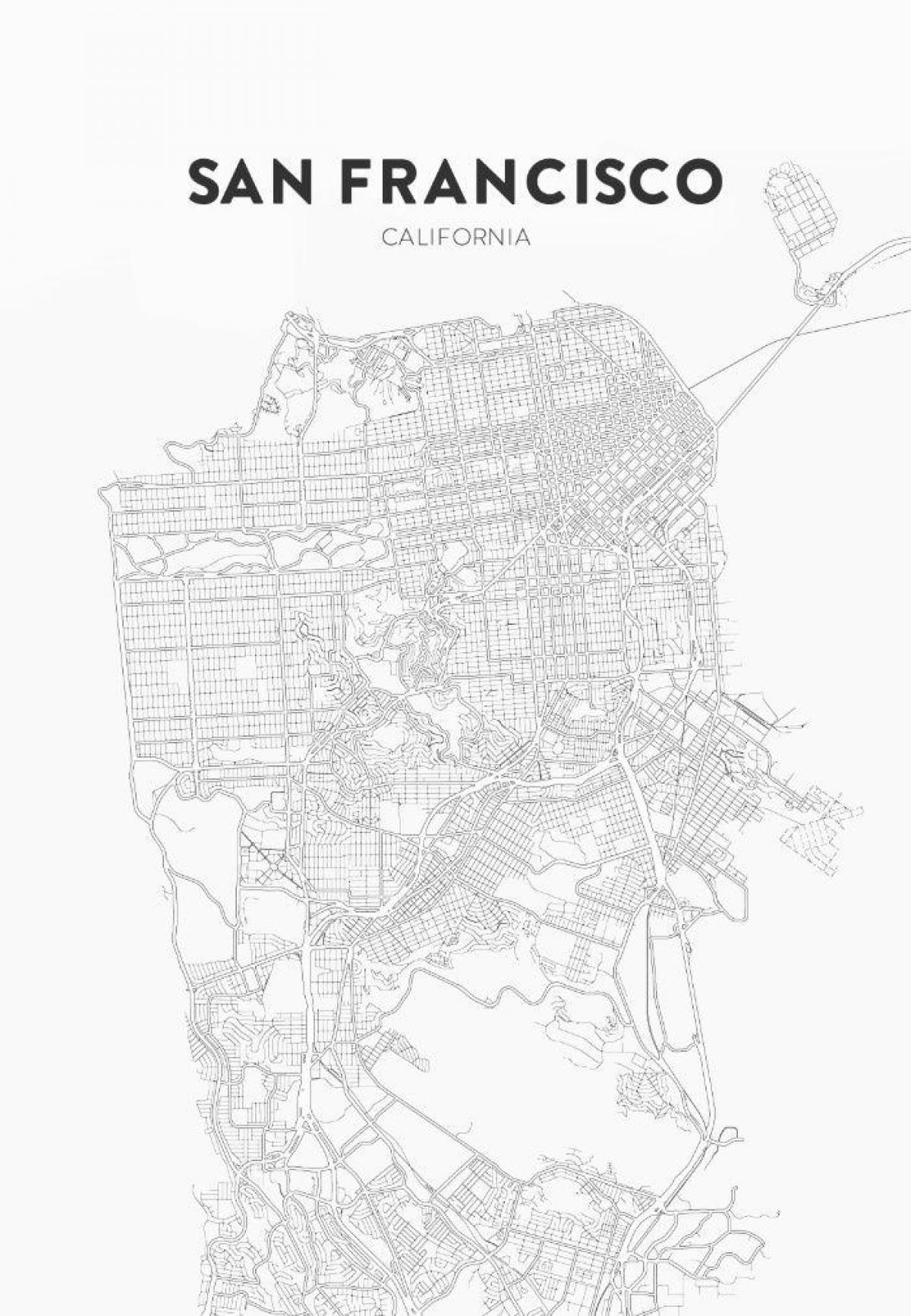 skriv ut karta över San Francisco
