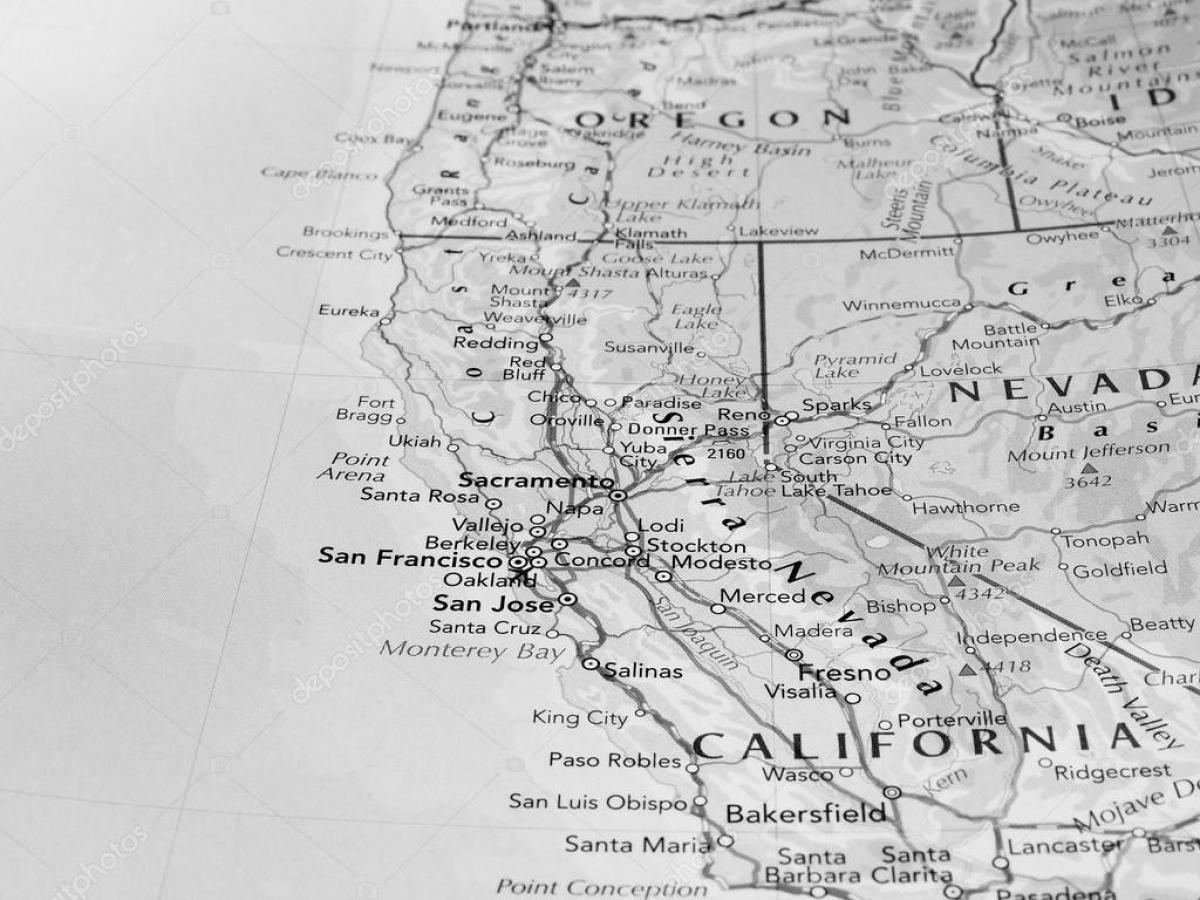 svart och vit karta över San Francisco