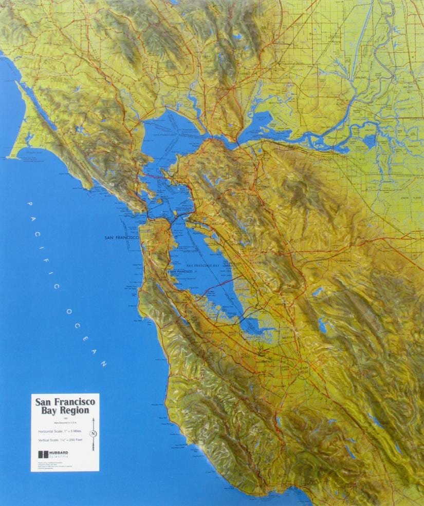 Karta över San Francisco lättnad