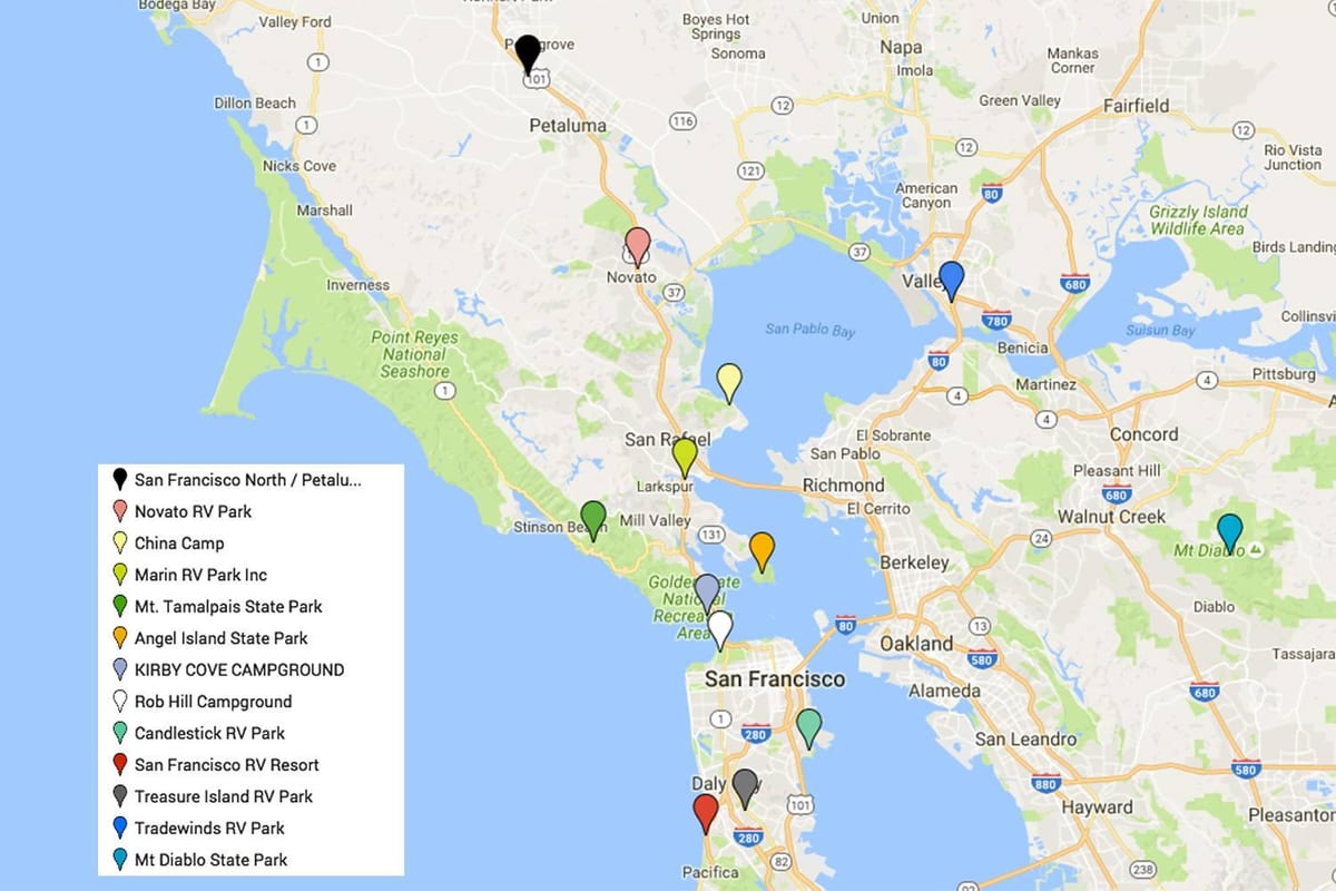 Karta över San Francisco måste se