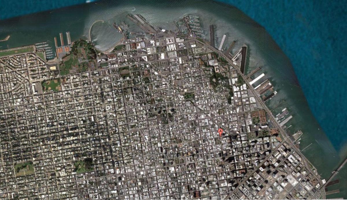 Karta över San Francisco satellit -